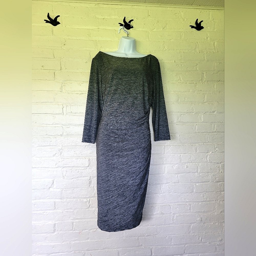 Chaps Heathered Charcoal Gray Women's Dress, XL